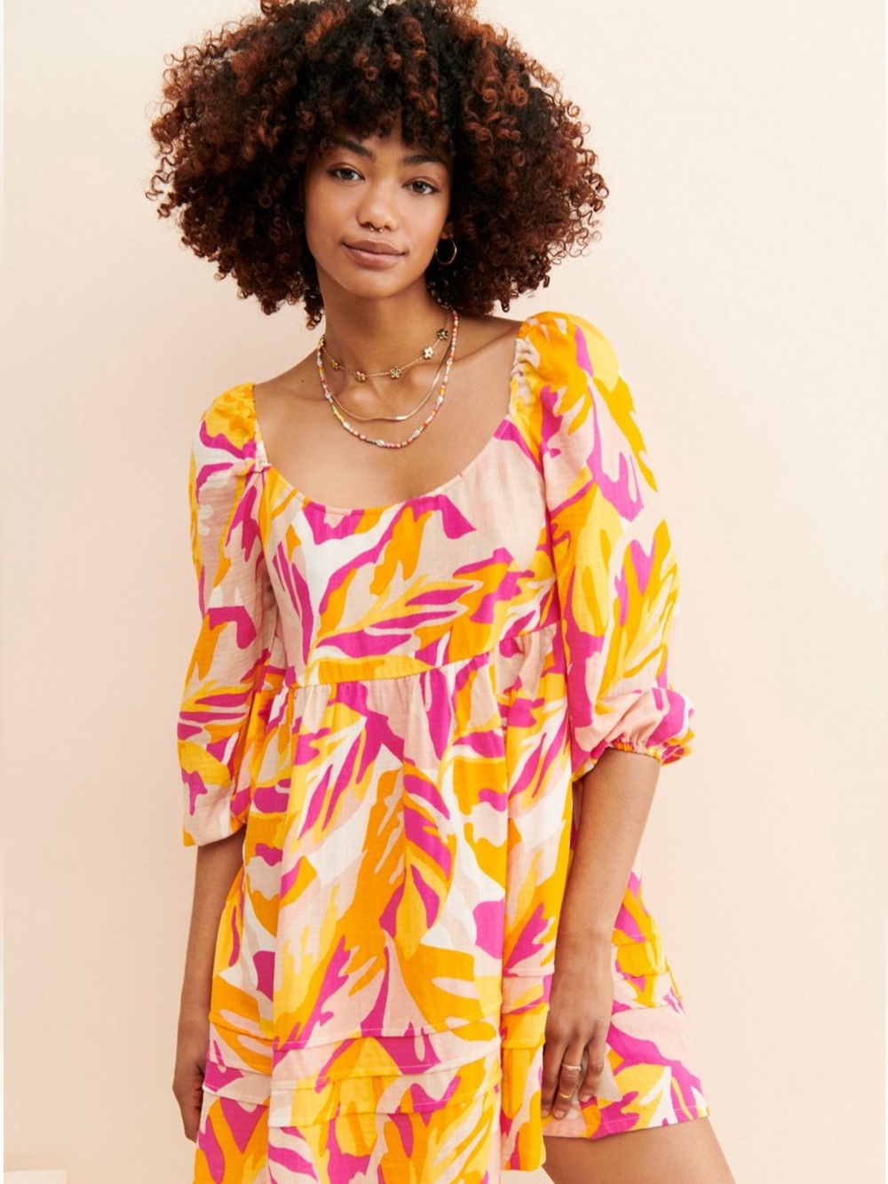Anthropologie Sanctuary dress pink  orange summer coverup maternity